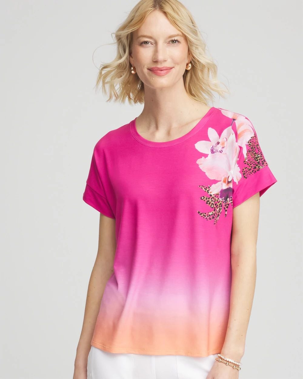 【KOOLOSET】Jork B Half Tee Zenergy® Slub Rio Sunset Tee | Chico's